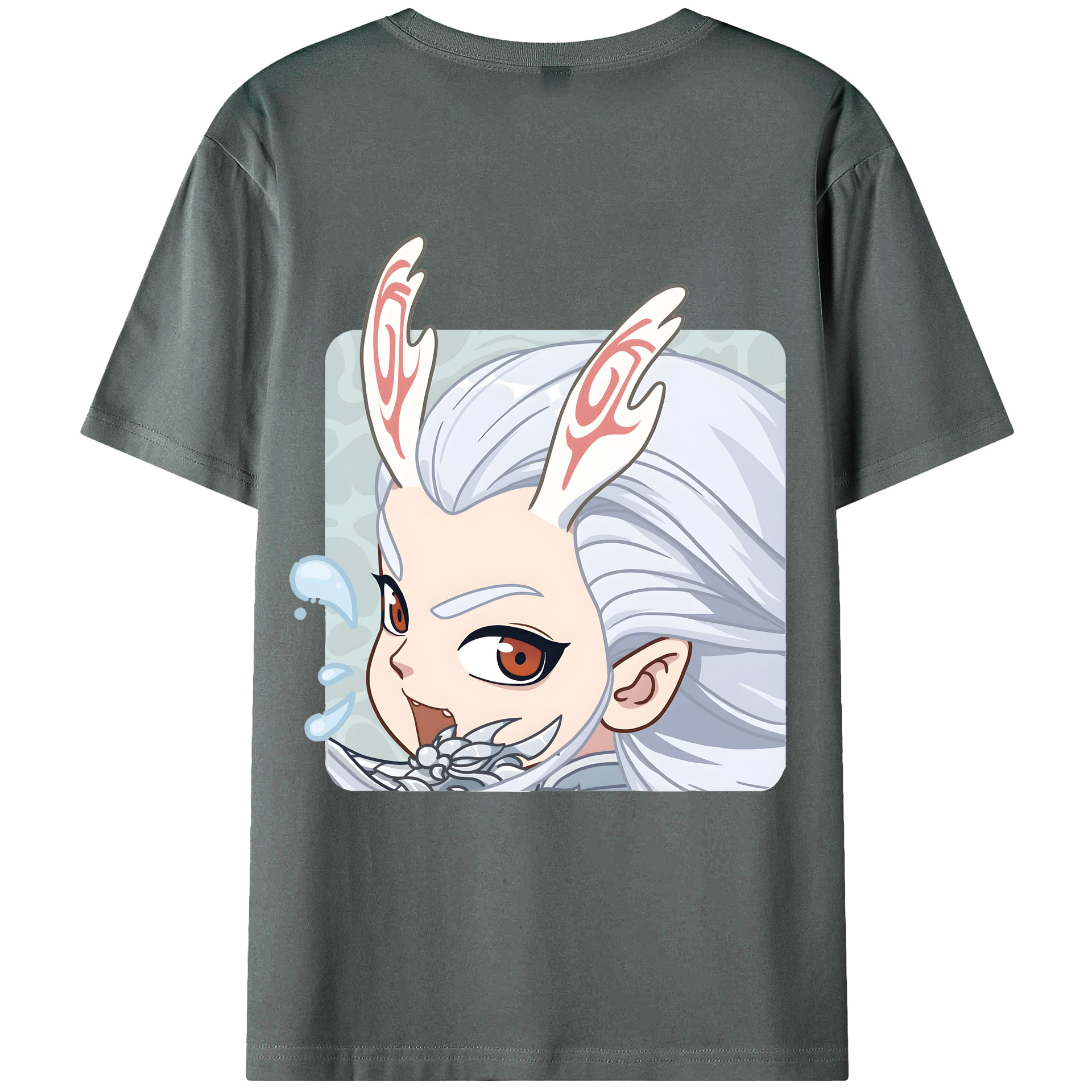 （画像用） Ne Zha 2 ナタ 魔童の大暴れ 綿100％ メンズ半袖Tシャツ（バックプリント） 通気性